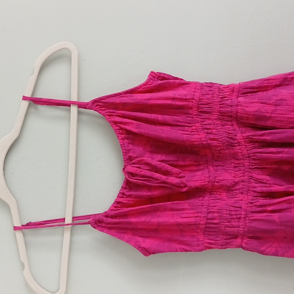 GAP Women's Floral Print Tank Pink & Purple Midi Dress With Pockets Size Medium - Picture 2 of 8
